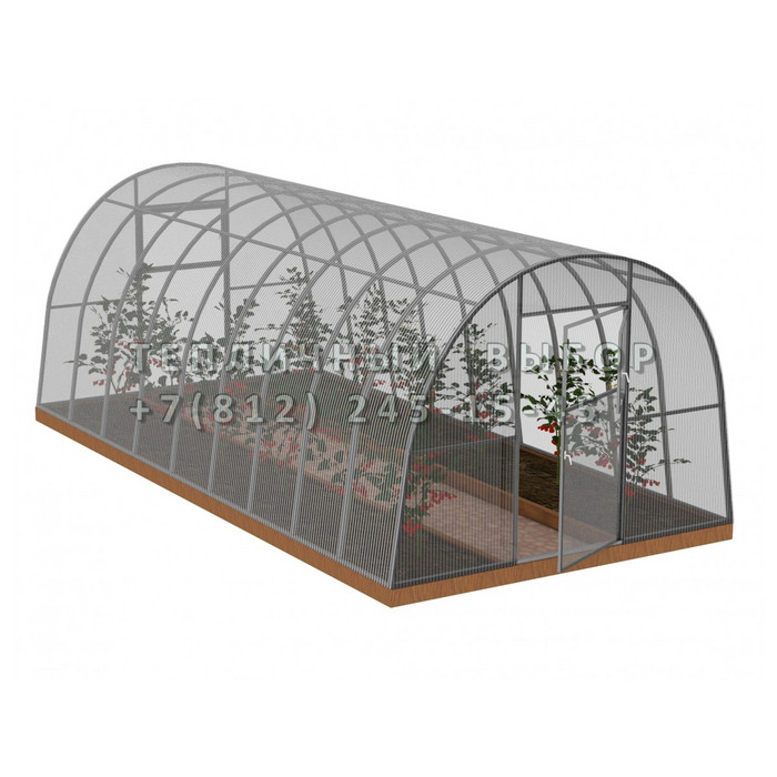 Теплица из поликарбоната Усиленная Арочная 3х8 h=2.1 м профиль 20х40 мм